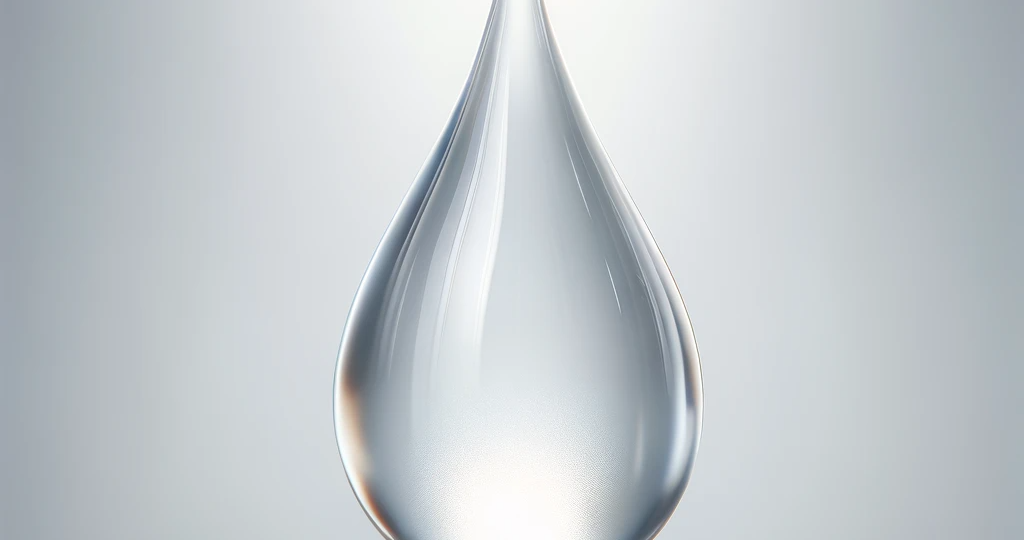 DALL·E 2023-12-05 23.11.53 - A close-up image of a single drop of white serum suspended in mid-air against a clean, neutral background. The serum drop is glistening and reflects l